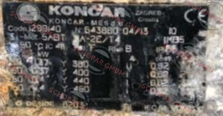 Koncar-M 5ABT 71A-2E/T4 B5 Y400/440V 0.37/0.4KW 50/60HZ