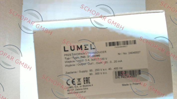 LUMEL-type Р43-211300М0