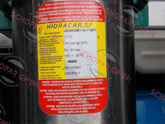 Hidracar-U030A29E1-AI 1"NPT 