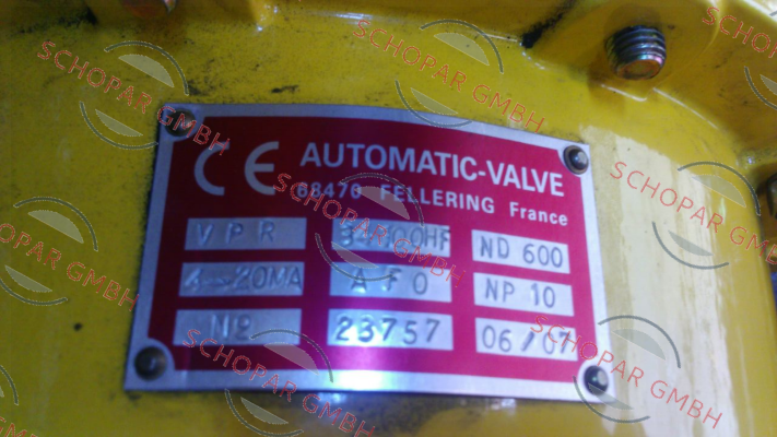 Automatic Valve-Control valve VPR 34100 HF - DN600 PN10 