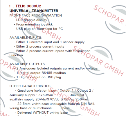 JM Concept-TELIS 9000U2