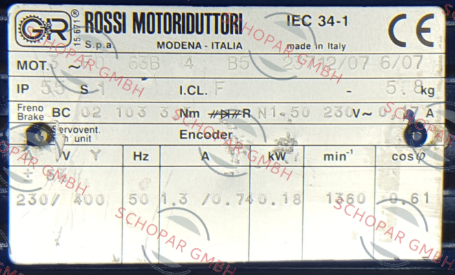 Rossi-FO 63B 4 B5 23712/07 6/07 - replaced by HBZ 63B 4 230.400-50 B5 