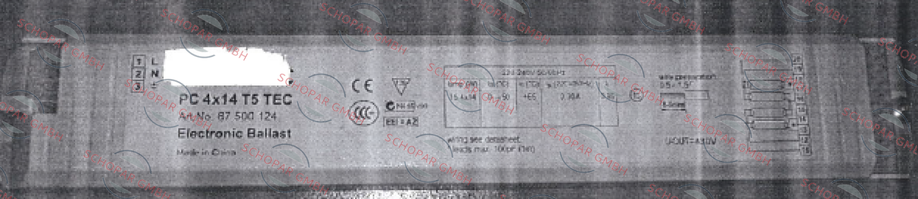 Tridonic-PC 4x14 T5 TEC (Art. N: 87 500 124)