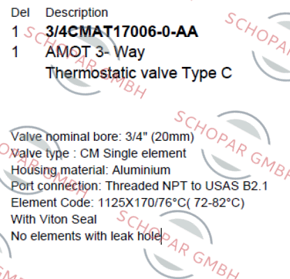 Amot-3/4CMAT17006-0-AA