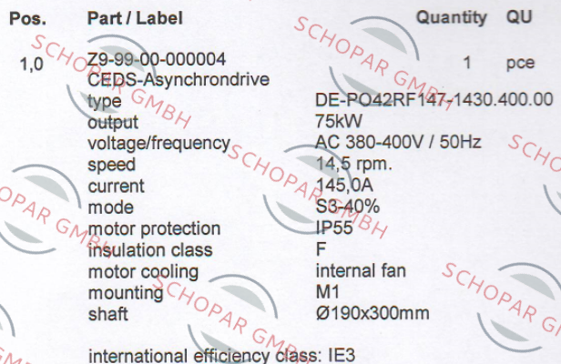 Ceds Duradrive-Type DE-PO42RF147-1430.400.00 