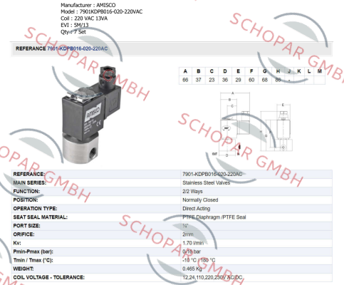 Amisco-7901KDPB016-020-220VAC 