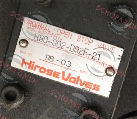 Hirose Valve-HS0-G02-D02F 