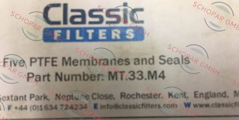 Classic filters-Typ: MT-33-M4 (1box = 5pcs) 