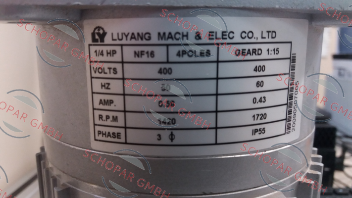 Luyang Gear Motor-J220-200-15-U1T54-G3