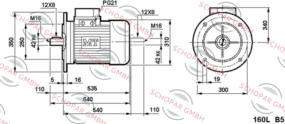 Fimet-Typ DN 160 L-4/8 B3