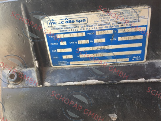 Mecc Alte-EC 31 LD old code, new code is ECP323L4BMD311 Type ECP32-3L/4B 