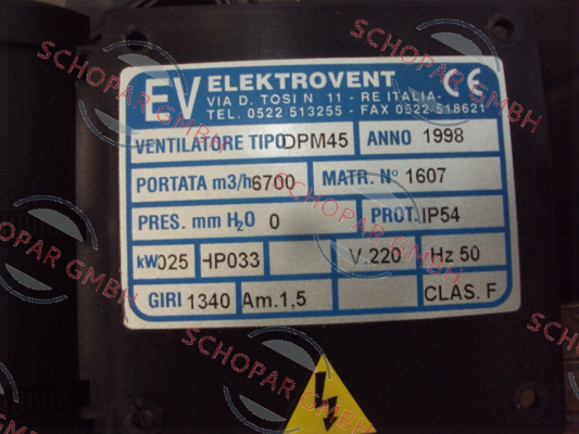 ELEKTROVENT-DPM45 - replaced with Type VN - Wall ER 454 M - 0.25 kW