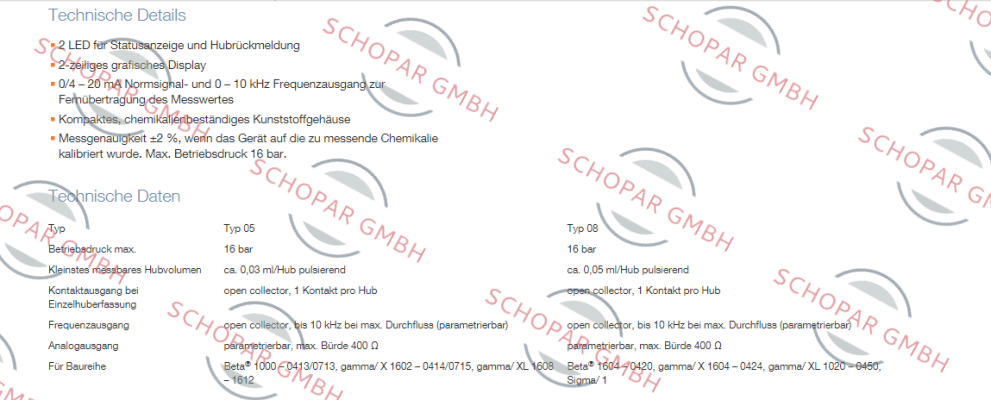 ProMinent-DFMA Type:05 - Durchflussmenge 0,1-13l/h