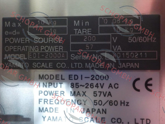 YAMATO-EDI-2000A, S/N:WD150211,