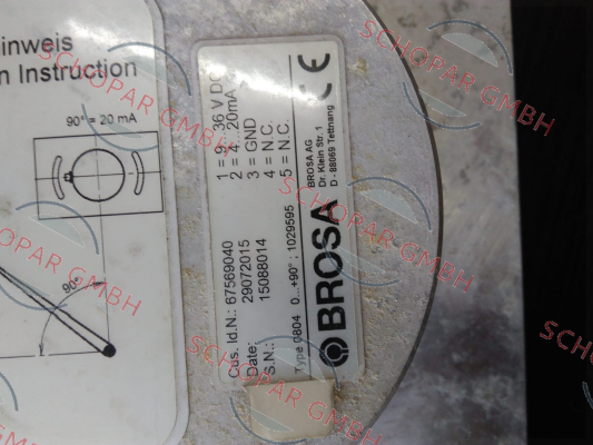 Brosa-Type: 0804 0  S/N: 15088014 OEM