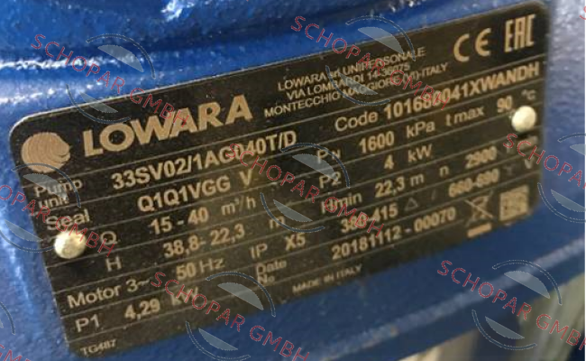 Lowara-33SV02/1AG040T/D