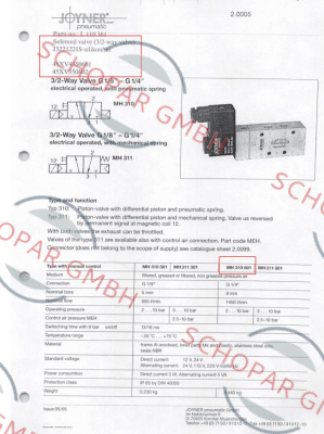 Joyner Pneumatic-J3221221S, Type: MH 310801 G1/4