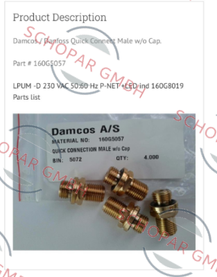 Damcos-P/N: 160G5057