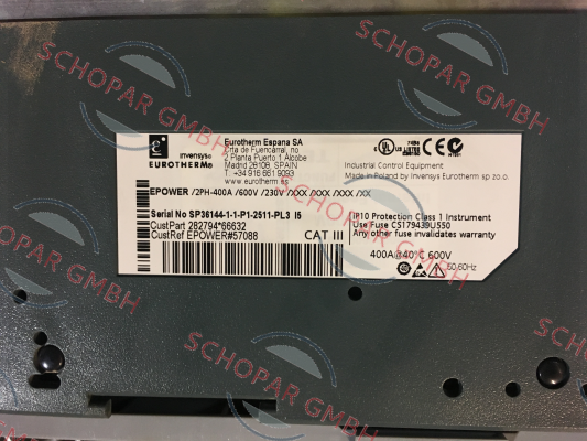 Eurotherm-EPOWER/2PH-400A/600V/230V/XXX/XXX/XXX/OO /XX/XX/XX/XX/XXX/XX/XX/XXX/XXX/XXX/XX///////////////////