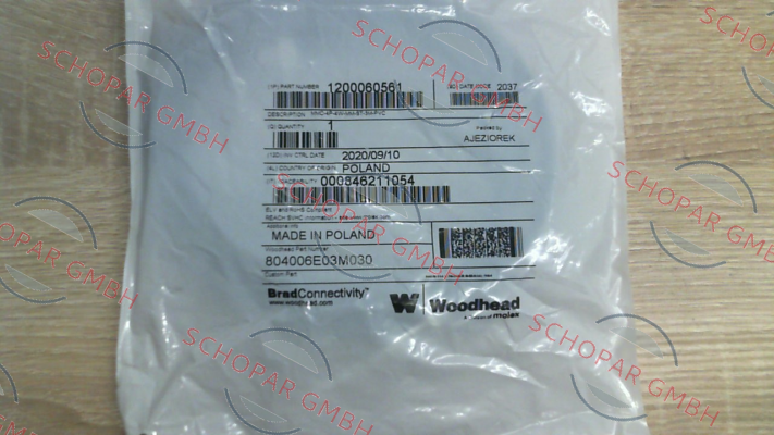 Molex-PN:1200060561 (804006E03M030), Type: MMC-4P-4W-MM-ST-3M-PVC