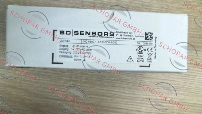 Bd Sensors-DMP 343 Code: 100-0600-1-5-100-300-1-000