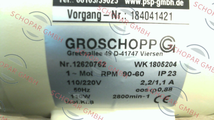 Groschopp-VE31-D-L-25-S i= 10:1, WK 1805204