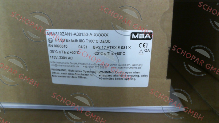 MBA Instruments-MBA810ZAN1-A00150-A-XXXXX (1213568)