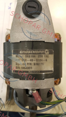 Groschopp-Model: SK8104 230VAC P/N: 910-40-0124-6 (OEM FOR Signode) 