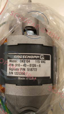 Groschopp-Model: SK8104 115VAC P/N: 910-40-0126-6