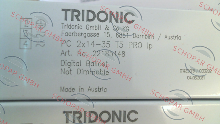 Tridonic-22185148 \ PC 2x14-35 T5 PRO lp