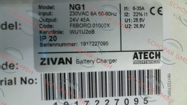 ZIVAN-F6BORO.01000X , type  NG1 230/24V 35 A