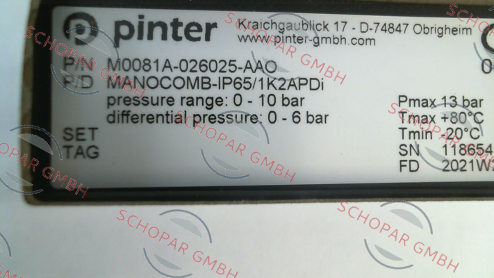 Pinter-MANOCOMB-IP65/1K2APDi