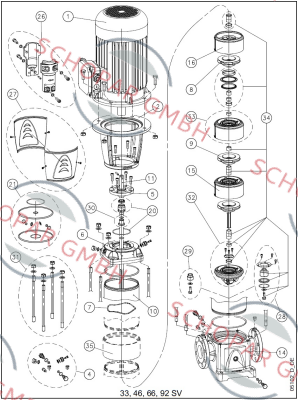 Lowara-KL01AC0 / Type: KIT TEN D22 Q1BEGG+OR SV HC