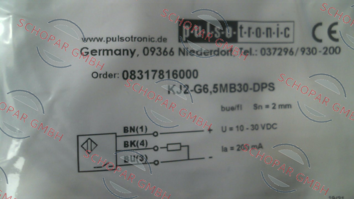 Pulsotronic-p/n: 08317816000, Type: KJ2-G6,5MB30-DPS