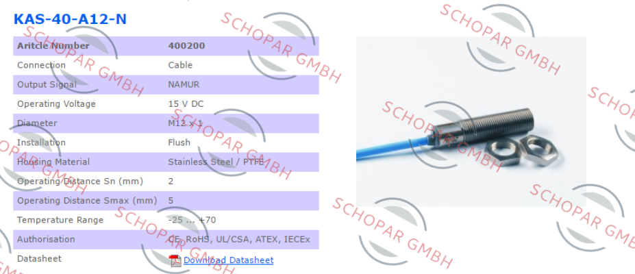 Rechner-P/N: 400200 Type: KAS-40-A12-N 