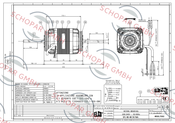 Elco-108206 / 1BT 40-40 3V NA 230V 50/60Hz