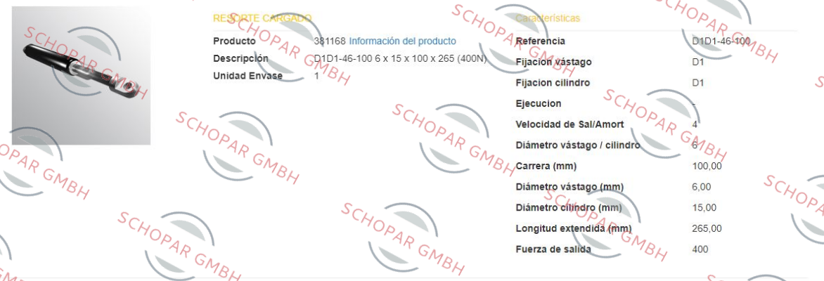 Epidor-D1D1-46-100 6X15X100X265 400N