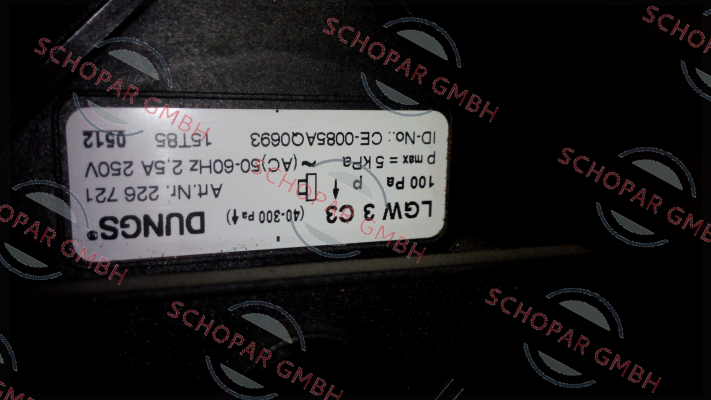 Dungs-LGW 3 C3, Art.N 226721 -  not available possible replacement(LGW 3 A2-7 / 257435;LGW 3 A2-7 / 257435;LGW 3 A4, 0.4 / 221590;DMV-D 503/11 / 222 326) 