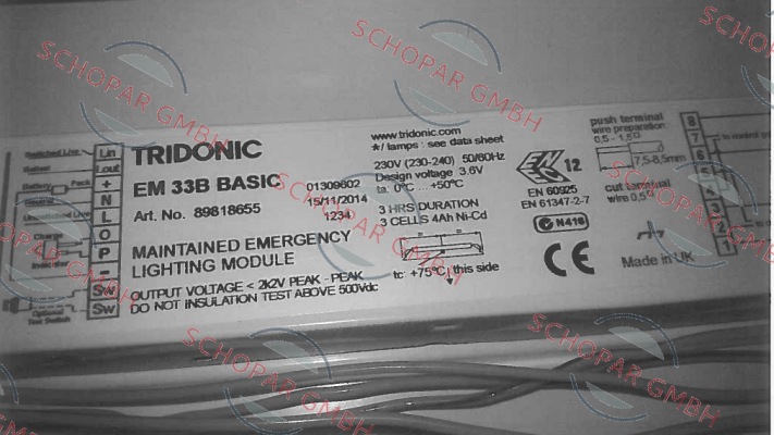 Tridonic-89818655 type EM 33B Basic