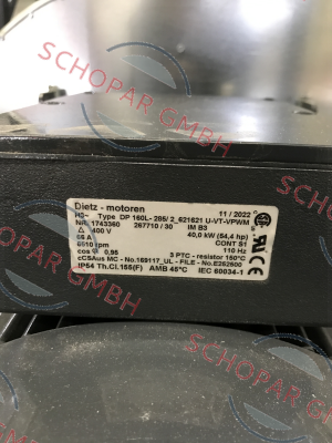 Dietz-Motoren-DP 160L-285/2-621621 U-VT-VPWM NR:1743360 OEM