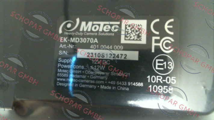 Motec-P/N: 4010022100 Type: MD3070A